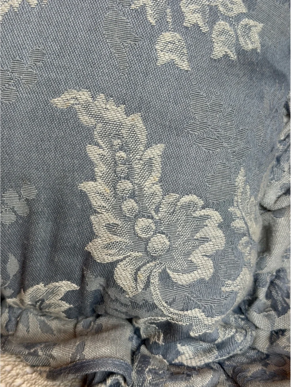 Vintage Sears Monte Carlo Floral Ruffle Throw Pillows Set of 2 16x16
